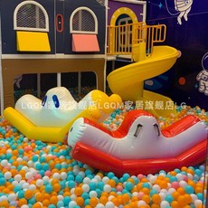 대형 에어 미끄럼 놀이기구 키즈 체험용 풍선 장난감 실내외 놀이시설, 2m 두께 잉곳 시소 에어 펌프