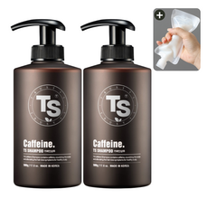 TS 카페인 샴푸 + 소분 파우치, 500g, 2개
