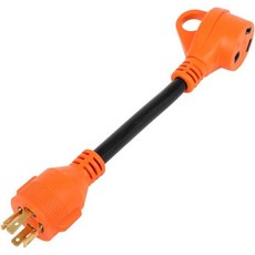 RV 발전기 어댑터 NEMA L14-30P에서 TT-30R 캠퍼 플러그로 4구에서 3구 건조기 손잡이 포함 내구성 강한 30암페어 비틀림 잠금형 인렛 박스 방수 4구 레인지 코, RV 발전기 어댑터 NEMA L14-30P에서 TT-3