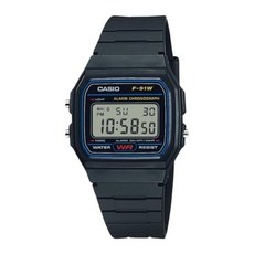 카시오 Casio 클래식 디지털 스포츠 시계 레진 스트랩 블랙 (F91W-1) 186611