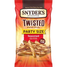 Snyder's of Hanover 과자 칩 스나이더스 오브 해노버 시즌드 트위스티드 프레첼 스틱 18온스 파티 사이즈 가방, 1개
