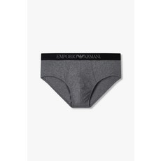 엠포리오 아르마니 EMPORIO ARMANI UNDERWEAR 남성 로고 밴딩 피케 브리프_멜란지 그레이 0814311036 2408058025 352253