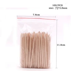 호환 100 Pcs 오렌지 우드 네일 스틱 양면 큐티클 푸셔 리 살롱 매니큐어 페디큐어 케어 일회용 큐티클 스, 08 F