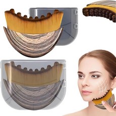 ANGEO 림프 컨투어 페이스 브러시 - 부드러운 빗살 배수 마사지기 턱과 턱라인을 위한 얼굴 조각 도구 데일리 스킨 케어 및 스파 트리트먼트를, Brush (2 piece)