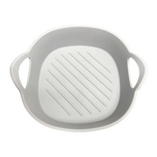 【新款熱銷】空氣炸鍋硅膠碗家用耐高溫微波爐烤箱適用水果碗沙拉碗可折疊烤盤, 1個, 空氣炸鍋硅膠碗【方形淺灰色】