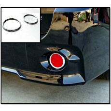 圓夢工廠 Toyota Sienna 2010-2020 鍍鉻銀後保桿反光片框後霧燈框改裝, 1個, 外徑 77mm 圓框