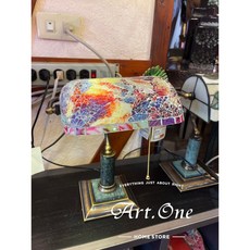 彩繪玻璃銀行燈/桌燈/擺飾/檯燈，經典復古造型，營造溫馨浪漫氛圍，提升空間質感