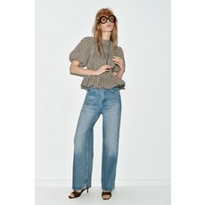 ZARA 허니콤 깅엄 체크 탑 - 브라운 / 크림 506633664