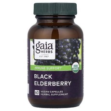 가이아허브 블랙 엘더베리 아세로라 열매 추출물 Black Elderberry 캡슐 60정, 1개