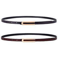 양놀 여성 유니크 소가죽 원피스 벨트 2개 세트