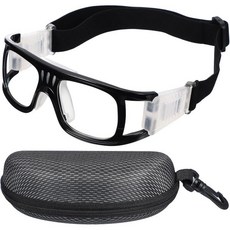 스쿼시 고글 스포츠고글 패티킬 조절 가능한 프로 스포츠 남녀 공용 안전장치, Black White, 1개