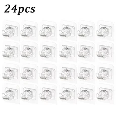 4/6/24개 조절 가능한 커튼 봉 클립 자가 접착 클램프 훅 커튼 홀더 벽걸이 브래킷 못 없이 벽걸이 클립, 09 24 Pack Clear