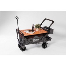 KENLUCK Wagon 進階頂棚版多功能折疊手拉推車 升級款露營裝備載運推車 戶外必備, 豪華版推車+蛋捲桌, 1個