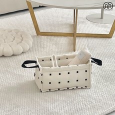 엠컴퍼니 패브릭 기저귀 정리함 예쁜 퀄팅 소품 수납함 물티슈 보관함 기저귀함 바구니 다용도 바스켓, 1개