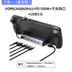 도킹 스테이션 로갈리 알루미늄 100W white 6in1 호환 4포트, 0 2m, 1  2in1그레이 HB0201HD 4K 60Hz PD