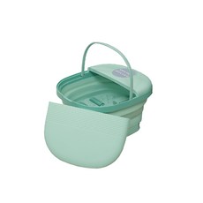 MRF健身大師 長溫型矽膠可折式按摩泡腳機_綠色，可折疊收納，恆溫保溫足浴, 綠色, HY-7702