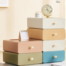 사무실 책상정리함 수납함 데스크 오거나이저, 파스텔 스토리 화이트, 1단