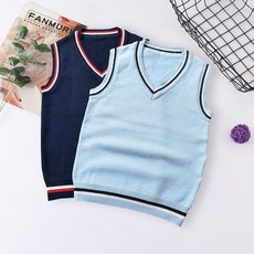 남녀공용 더블라인 브이넥 교복조끼(2color) 교복