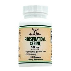 더블 우드 서플리먼트 뇌 기억력 향상 증진 포스파티딜세린 300mg 120캡슐, 1개