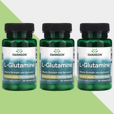 스완슨 L-글루타민 500mg 60캡슐 아미노산 엘 Gultamine 3개, 60정