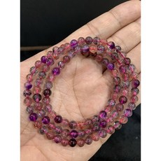 高品項三輪骨幹天然彩色超七繞三圈手珠（超級七 Super Seven)，能量水晶手鍊，提升個人魅力與自信, 1個