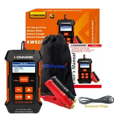 3in 1 KONNWEI KW520 다기능 자동차 배터리 테스터 12V 충전기 납산 펄스 수리 도구 AGM 젤 리튬, 01 KW520-EU