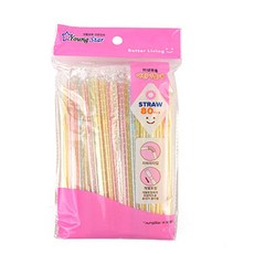 오늘출발샵 어린이 빨대 음료 유아용 80개입 굵은