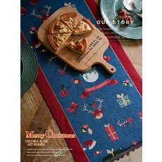 크리스마스 테이블보 캠핑 러너 홈파티 체크 빈티지 파티, F. 35220cm