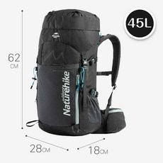 3種尺寸 攻頂登山包 Naturehike 挪客 NH 雲徑重裝登山包 大容量 百岳 徒步 後背包 旅行包 攀岩 CR, 【45L】黑色