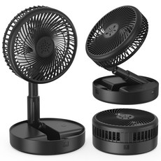 UOOFON 무선 탁상용 선풍기 휴대용 접이식 캠핑 BLDC 무소음, 블랙, TF6