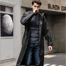 남자 코트 업무용 원피스 고급 우의 우비 빅사이즈 BLACK 남성 원피스 L