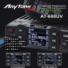 昇旺創新 Anytone AT688UV迷你車機，車載無線電對講機，迷你輕巧設計，多頻道掃描, 1個