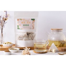 台灣白菊花 罐裝 內容物：桂花 銀花 台灣菊 杭菊, 1個, 台灣菊花三花茶包3克×15入/袋