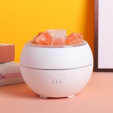 鹽石火焰香薰機 家用桌面智慧加濕器 氛圍夜燈, 天然鹽石精油香薰機A15:如圖所示