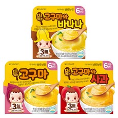 아이배냇 유아식 퓨레 떠먹는 3개세트, 1세트, 270g, 떠먹는(고구마+사과+바나나)