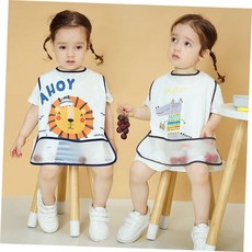 204683 반투명 방수턱받이 민소매 아동 포켓 어린이집 이유식 깜찍 you*312mI, 공룡M