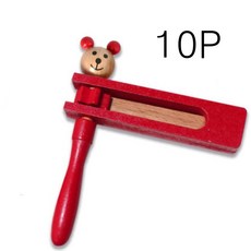 10P 돌리는 원목라쳇 유아악기세트 유치원악기 어린이, 1개, 혼합컬러