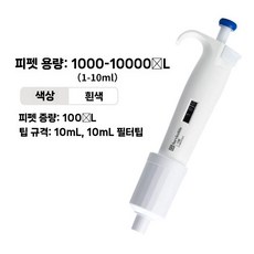 단채널 가변식 디지털 분주 피펫 인체 공학적 액체 정밀 조작 가능, Q. 1-10ml(단일/화이트)