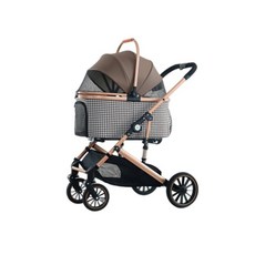 BND BNDC303L 中型寵物減震推車，可分離車包，可折疊, 卡其色, 1個