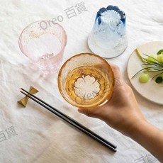 日本製 東洋佐々木 富士見櫻 金箔 270ml (附盒裝) 琥珀色耐熱燒酎杯, 1個