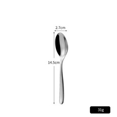304不銹鋼餐具四件套 輕奢餐具, 甜品勺銀色, 1個
