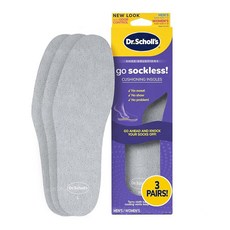 Dr Scholl's Go Sockless! 여성용 남성용 쿠션 안창 남녀공용 3쌍 핏 트림 - 수분을 흡수하여 발을 건조하게 유지 여성용 남성용 신발 인서트 편안함을, Dr Scholl's Go Sockless! 여성용 남, 1개