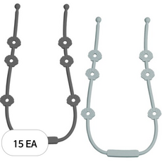 아이벨류 실리콘 멀티 스트랩 홀더 2종 세트, 노꼭지, 15세트, 다크그레이 + 클라우드
