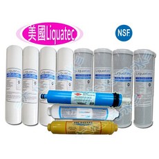 LIQUATEC 10英吋一年份濾心11支裝(PP5U/CTO/CTO/RO膜/小T/麥飯石) NSF認證