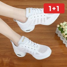 댄스화 메쉬 에어로빅 재즈 줌바 실내 운동 여성 1+1