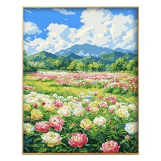 코지하루 DIY 명화그리기 물감 2세트 유화 그림 그리기 아크릴화 40x50, 모란 핀 산들A 40x50 (B656), 1개