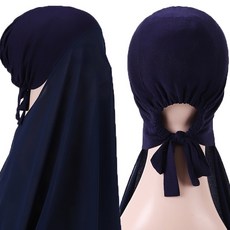 밧줄 쉬폰 숄을 가진 무슬림 여성 보닛 편리한 탄성 붕대 붕대 언더 스카프 캡 이슬람 내부 히잡 커버 헤드 워프, [08] COLOR 5