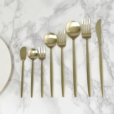 티타늄 양식기 디저트나이프 양식스푼 금색포크, 버터나이프