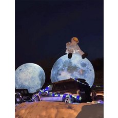 대형 달 조명 에어벌룬 인테리어 2m 풍선 조형물 야외 2M 토끼, 1개, 6m 우주비행사 달 조명+팬 포함