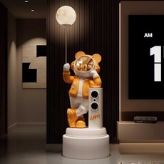 거실 인테리어 스피커 블루투스 우주비행사 고급장식, 1개, 143cm 오프화이트+베이스